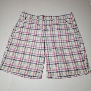 Dockers Golf Plaid Bermuda Shorts‎ in Pink, Blue, and Yellow Size 12